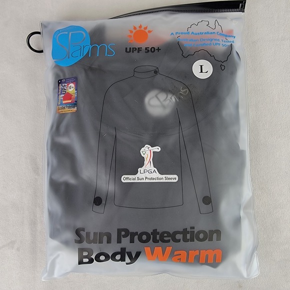 SParms Sun Protection Body Warm High Neck Longsleeve Golf Mock Black L NEW - Picture 7 of 8